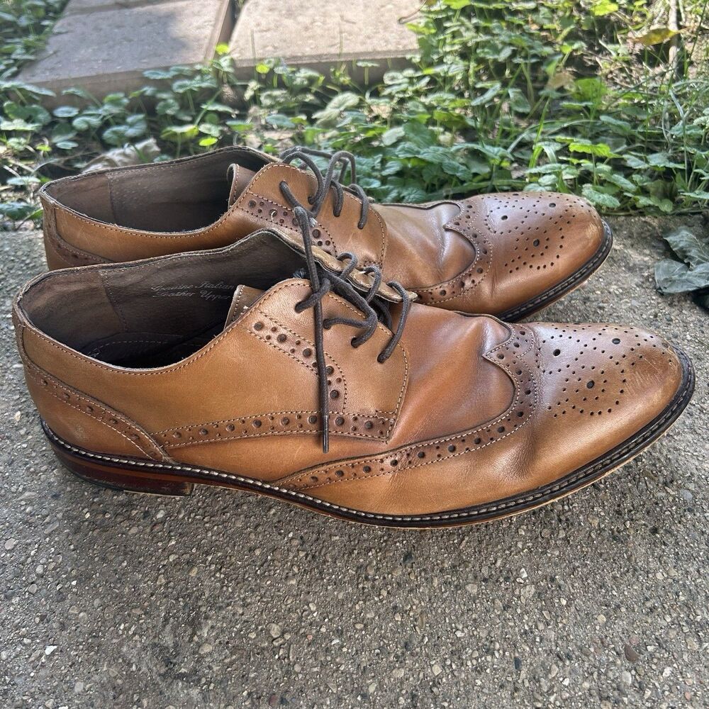 Joseph Abboud Oxford Walnut Leather Wingtip Brogue Size 12